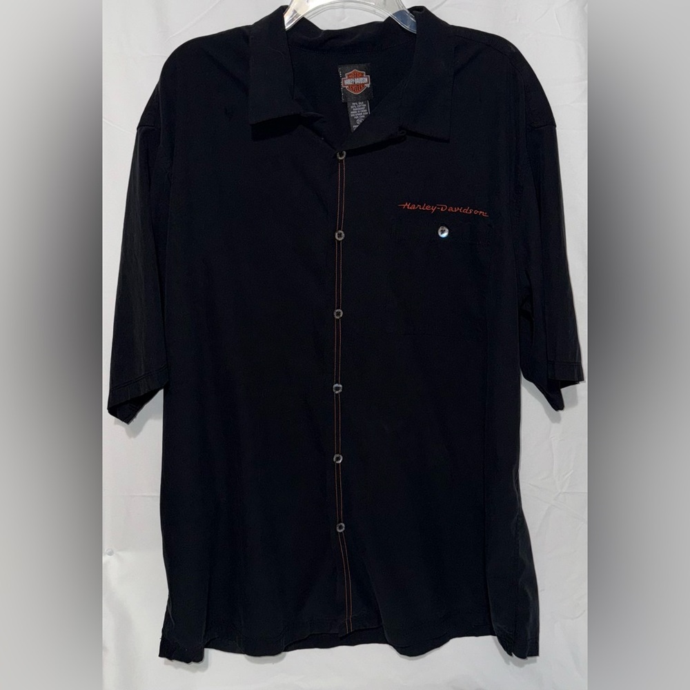 Harley-Davidson Route 66 Silk Blend Button-Up Shirt (2XL)